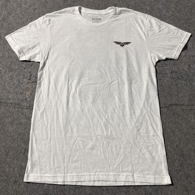 Zero Foxtrot T Shirt Men M Graphic Print Short Sleeve White Skull Viking NWOT