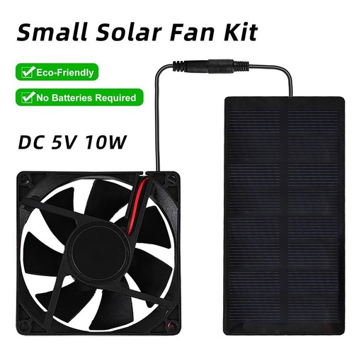 Für Outdoor Camping Solar Ventilator Set 10W 5V Solarpanel Tragbar und Wasserdi - Bild 2 von 12