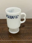 Vintage Pyrex Corning Old Town Blue Pedestal Mug Cup EUC!!!