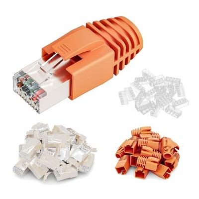 RJ45 Stecker CAT 7 CAT 6A 10Gbps Netzwerk 20 Stück Pass-Through geschirmt