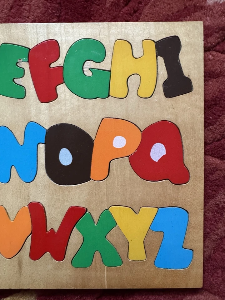 Small World Toys Vintage Rainbow Wooden Alphabet Puzzle - Image 4 of 4