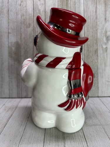 Biscottiera Vintage Jolly Pupazzo di Neve Collezione Casa per le Vacanze Terracotta 10,5" - Foto 4 di 10