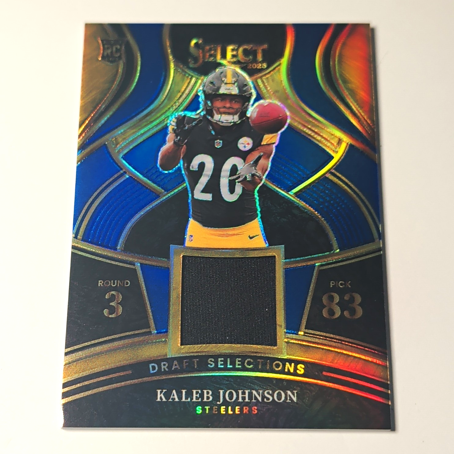 Panini 2025 Select Draft Selections MEM Blue Prizm RC Kaleb Johnson DSM-KJN