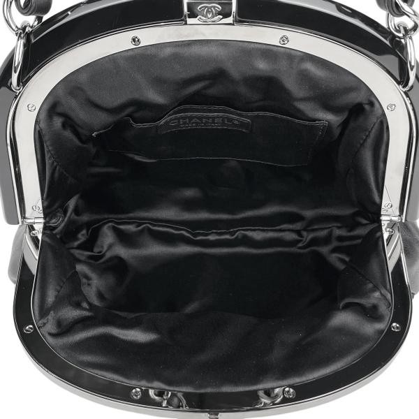 CHANEL Patchwork Coco Mark Chain Handbag Black Le… - image 10