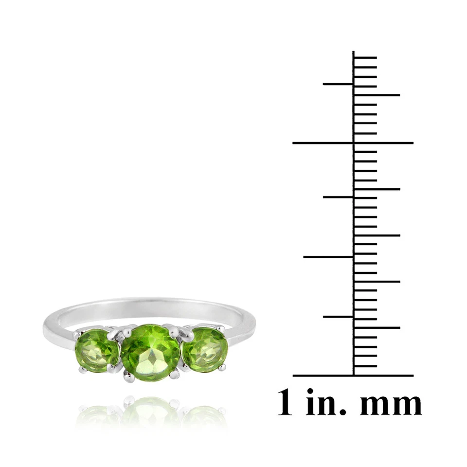 925 Silver 1.1ct Peridot Three Stone Ring - Image 3 of 3