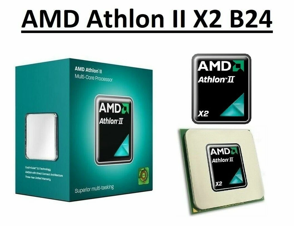 Processor CPU AMD Athlon II X2 B24 3.0GHz ADXB24OCK23GM Socket AM3 Cache 2x1MB - Image 2 of 4