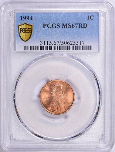 1994-D LINCOLN MEMORIAL CENT PENNY PCGS MS67RD DETAILED COIN - Picture 2 of 2