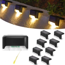 8x Solar Deck Lights Outdoor Step Lights LED Fence Stair Lights for Garden Yard