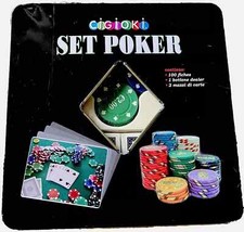 Set Poker 100 Fiches Chips Gioco Bottone dealer texas holdem gettone 2 mazzi