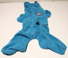 Dog Jumpsuit Jacket Sweater Clothes Zip Up Fleece Cinch Waist Neck 13" Length