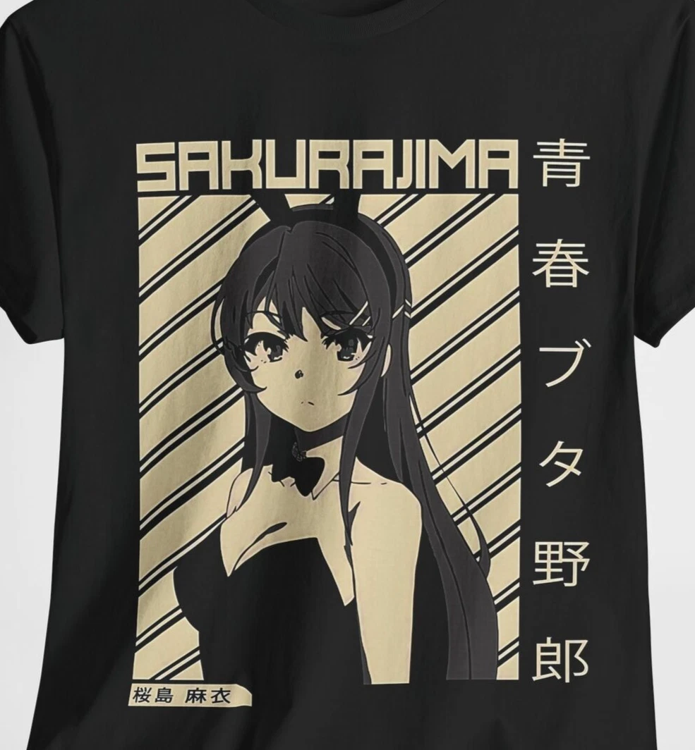 Seishun Buta Yarou Anime shirt Gift for fans Black shirt Crew neck, Sakurajima
