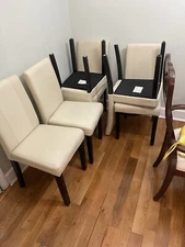 Baxton Studio Lenoir Modern Dining Chair Set - White Pack of 6