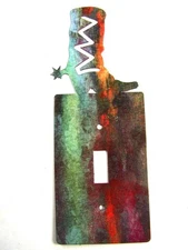 Cowboy Boot Single Light Switch Cover Plate by Steel Images Made in USA 51415