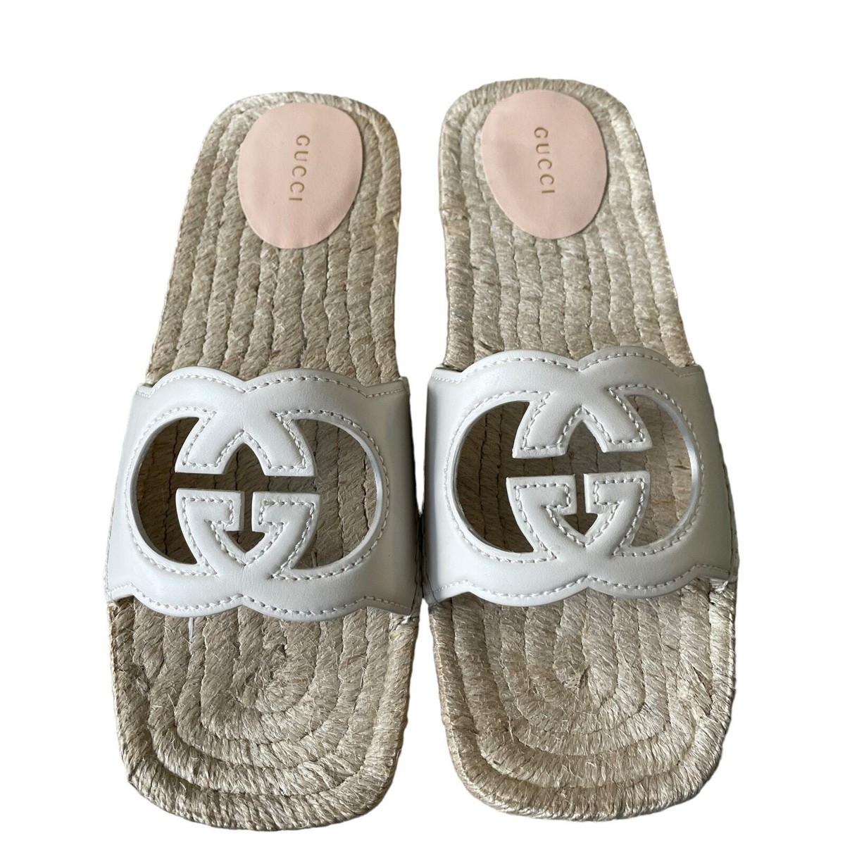 【GUCCI 】Interlocking G Cut-Out Flip-Flop Sandals WHITE Women's Interlocking G slide sandal in white rubber | GUCCI® US