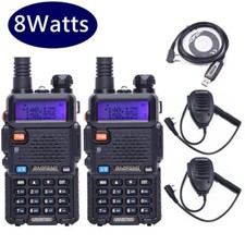 2PCS Baofeng UV-5R 8W 8Watts Powerful 10KM Walkie Talkie Ham Radio VHF UHF UV5R