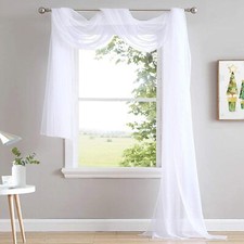 NICETOWN Sheer Canopy Bed Curtains Panels 216 60"W x 216"L Pack of 1 , White