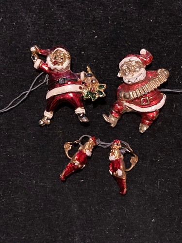 Christmas Pink Vintage Santa Earrings