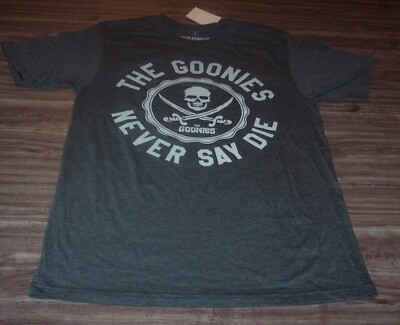 バイイー VINTAGE STYLE THE GOONIES NEVER SAY DIE T-Shirt MENS SMALL NEW w