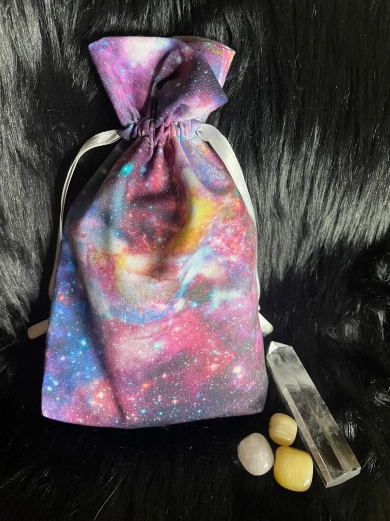 Cosmos Galaxy Handmade Tarot Card Pouch for Oracle Lenormand Rune Storage