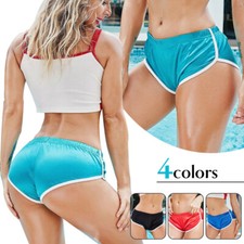 Women Shiny Wet Look Sports Hot Pants Sexy Mini Shorts Gym Workout Beach Shots