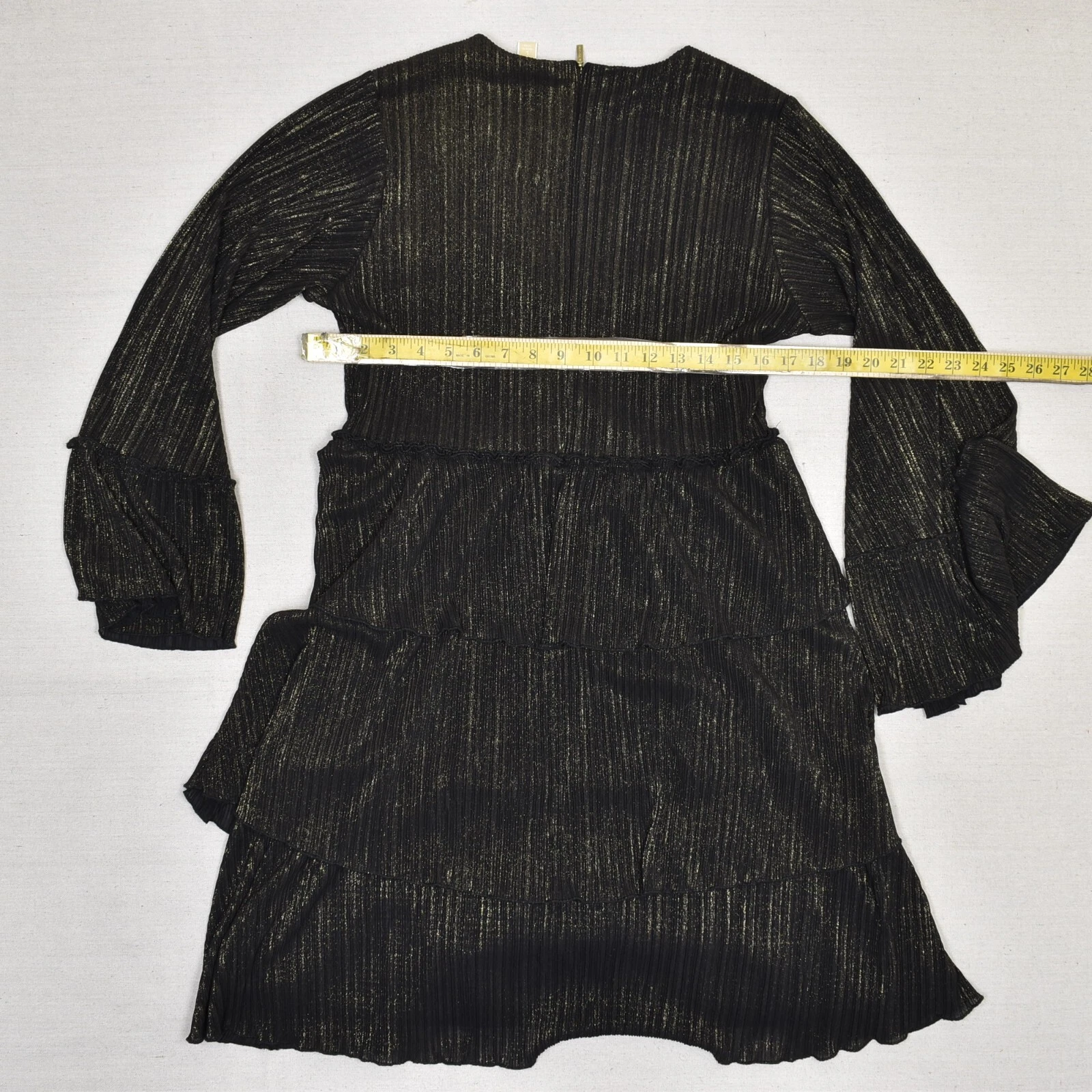 Abito donna Michael Kors aderente e svasato manica lunga poliestere multicolore scintillante L