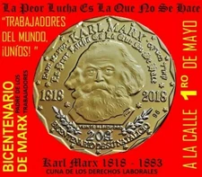 KARL MARX 200yrs GRITO LARES 20 ALBIZU Puerto Rico Coin medal token moneda ficha