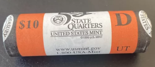 2007-D Utah State Quarter, $10 U.S. Mint Wrapped Roll