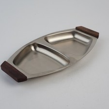 Vintage Servierplatte Mit Teakgriffen Snackschale