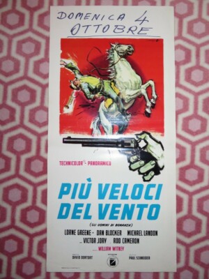 PIU VELOCI DEL VENTO ITALIAN LOCANDINA (27.5''x13'') POSTER 1966