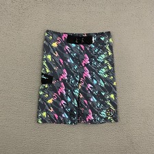 Maui and Sons Board Shorts Boys Large 14/16 Colorful Abstract Surfer Beach Art