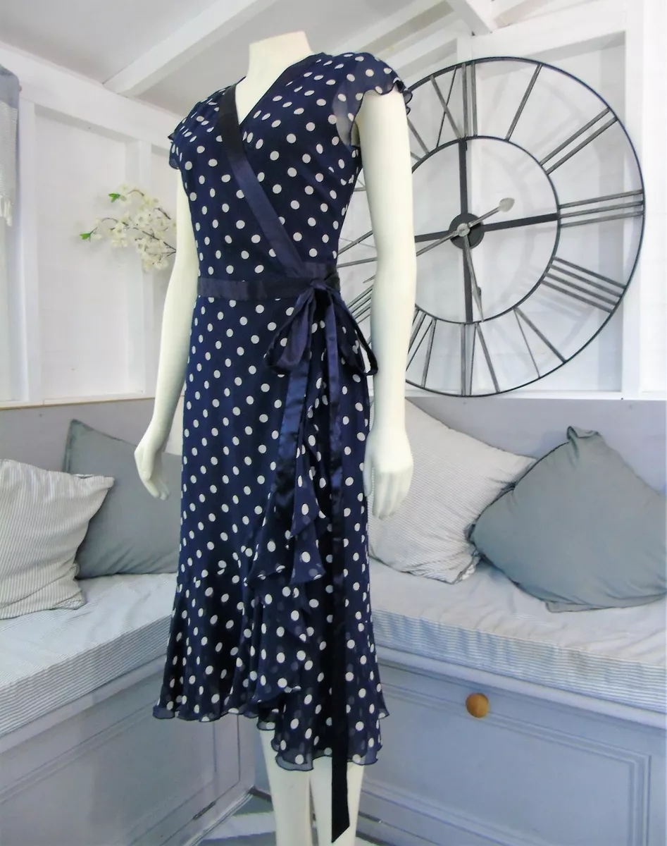 Navy spot cheap wrap dress