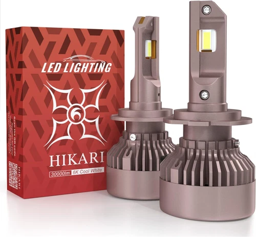Hikari Future H7 LED Fog Light Bulbs 65W 30000LM 6000K Cool White Titanova -Pair