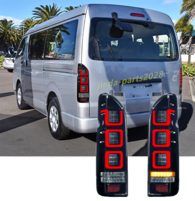 For Toyota Hiace 2005-2018 Smoked LED Rear Lamps Taillights