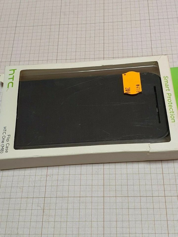 Custodia flip originale HTC One M8 HC V941 grigia nuova blister - Immagine 2 di 3