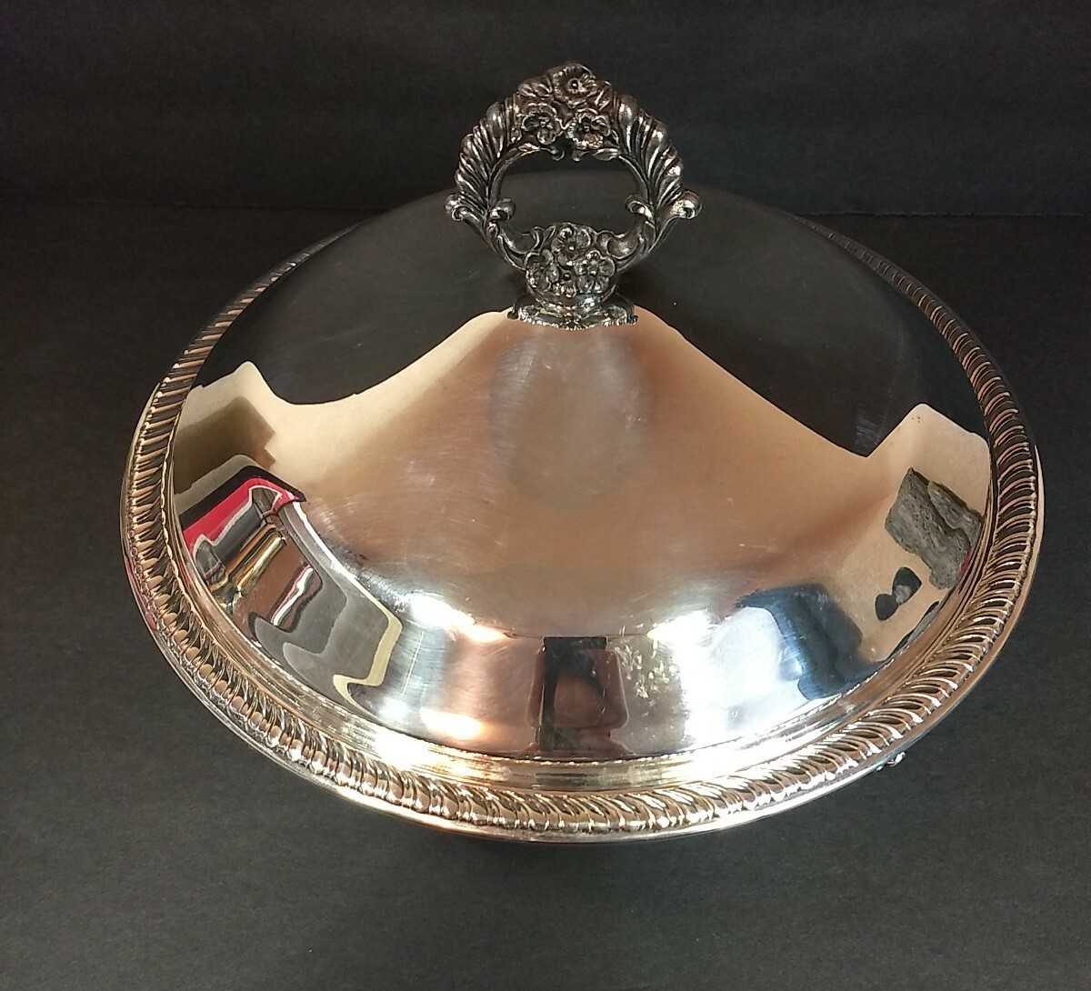 Antique FB Rogers 1883 Silver Plated #1158 Round Serving Dish W