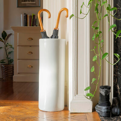 24'' White Porcelain Umbrella Stand