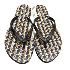 NWT Size 8 Chelsea Flip Flops {Tory Burch} Basketweave/Chai Tea 0525 -  Two Tone