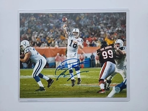 PEYTON MANNING Uniform #18 Hand-Signed Autographed 8x10 Photograph W/COA Colts