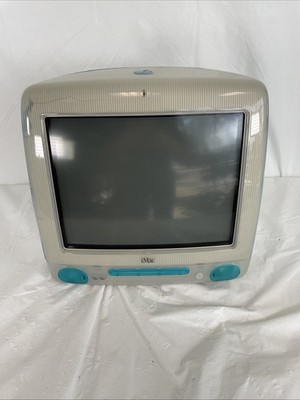 Vintage 1999 Apple iMac G3 Turquoise Desktop PC | Boots | No HDD | Cracked Case