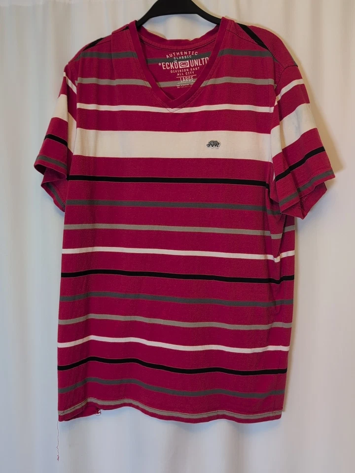 Camisa Ecko Unltd L Rayas Rojas Foto 2 de 4