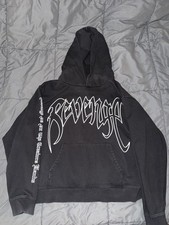 REVENGE X KILL OUTLINE HOODIE BLACK/WHITE