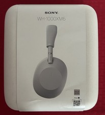 Sony WH-1000XM6 Wireless Noise Canceling Over-Ear Headphones - Silver w/ Case.