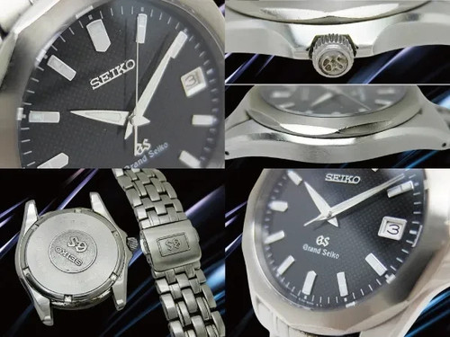 Orologio Uomo Grand Seiko Ref.8J56-8000 SS Quadrante Nero Quarzo 38mm Data Dodecagon - Foto 6 di 6