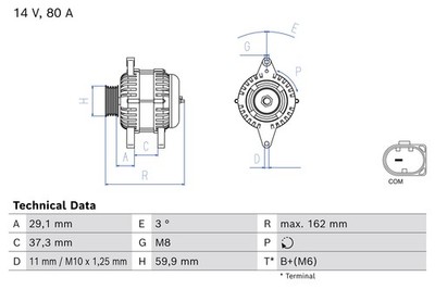 BOSCH Generator für Toyota Aygo _B4_ 1.0 VVT-i PAB4_ KGB4_ B7 P21 PA1 PH1
