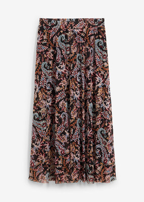 Mesh-Rock in Midi-Länge mit Bequembund Gr. 56 Bunt Midirock Freizeit-Skirt Neu