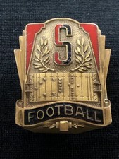 Vintage Football Belt Buckle Red Black