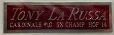 TONY LA RUSSA CARDINALS NAMEPLATE AUTOGRAPHED SIGNED BASEBALL-JERSEY-PHOTO-BOOK