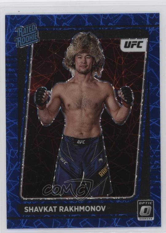 2022 Donruss Optic UFC Blue Velocity Prizm Shavkat Rakhmonov #115 Rookie RC 02l5