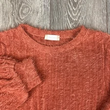 Altar’d State Top Sweater Orange Fuzzy M Womens