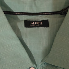 Alfani Men's XL Blue Regular Fit Solid Long Sleeve Dress Shirt Button Pockets